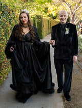 Luxury Satin Feather Bridal Robe | Victorian Style Wedding & Photoshoot Robe