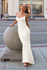 Astee T2008W Fitted Spaghetti Strap Open Back with Lace Detail Gown