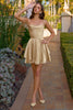 Amoris T616 Fit and Flare Satin Mini Party Dress
