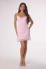 Amoris T617 Fitted Mini Cocktail Dress Draped Cowl Neckline