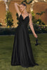 Amoris T714 Spaghetti Strap Draped Cowl Neck A-Line Dress