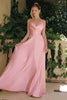Amoris T714 Spaghetti Strap Draped Cowl Neck A-Line Dress