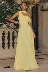 Amoris T716 One Shoulder Chiffon A-Line Evening Dress