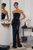 Amoris T724 Sleek Strapless Sequin Fitted Gown