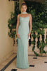 Amoris T725 Long Fitted Shimmering Lace Gown Spaghetti Straps