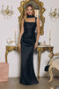 Amoris T729 Sleek Satin Adjustable Straps Fitted Gown