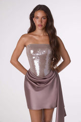 Amoris T734 Sculpted Modern Fit Strapless Mini Dress