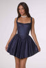 Amoris T738 Short Fitted Bodice Tiered Ruffle Mini Skirt Dress