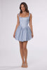 Amoris T738 Short Fitted Bodice Tiered Ruffle Mini Skirt Dress
