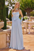 Amoris T741 Flowing A-Line Strapless Chiffon Evening Gown