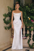 Amoris T820W Removable Strap Stretch Satin Floor Length Modern Bridal Gown