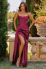 Amoris T826 Long Fitted Satin Gown Draped Cowl Neckline
