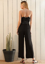 Women's Multi-color Binding Jumpsuit in Black - treasures-4-u-2-day