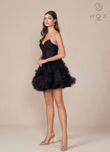 Nox Anabel Y859 Dress Strapless Sweetheart A-Line Ruffled Skirt