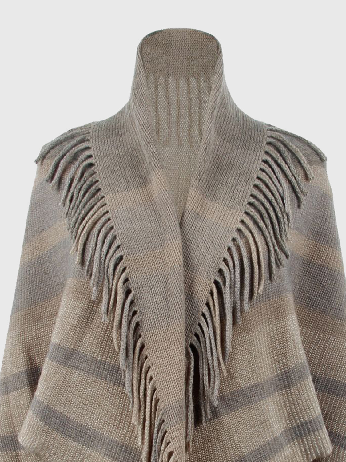 Monah Paloma 100% Polyester Pretty-n-Plush Fringe Detail Open Front Poncho (Multicolor)