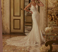 Beaded Lace Flared Wedding Gown