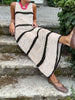 Knitted Sweater Contrast Color Vest Hollow Dress