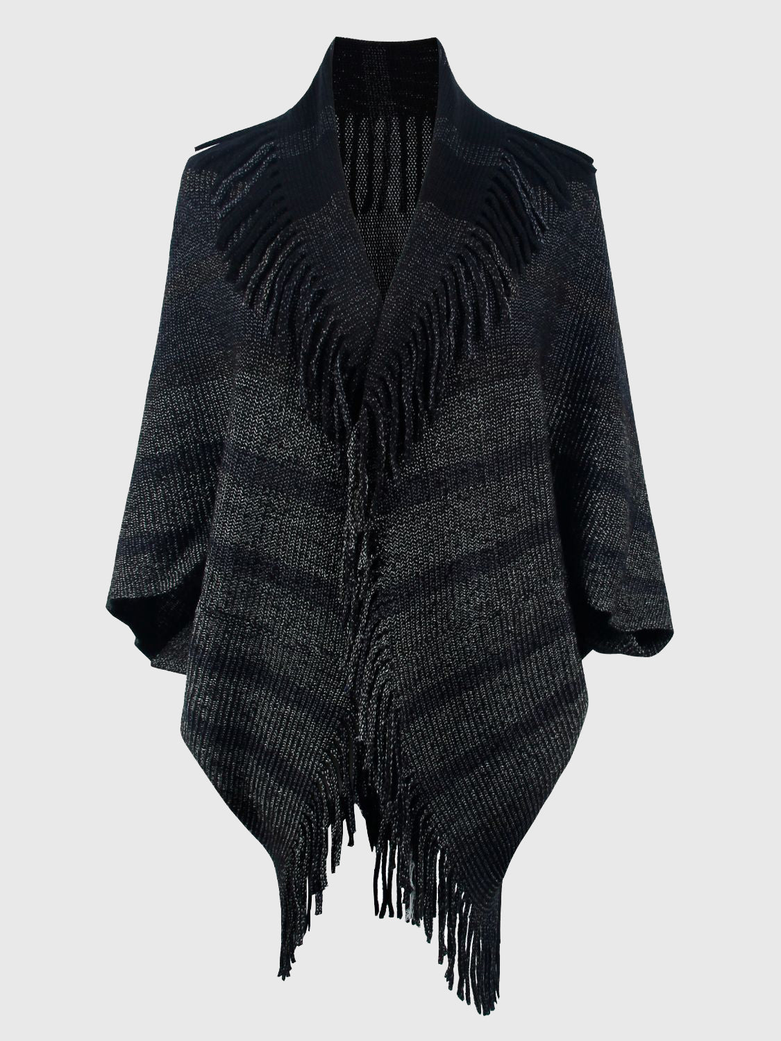 Monah Paloma 100% Polyester Pretty-n-Plush Fringe Detail Open Front Poncho (Multicolor)