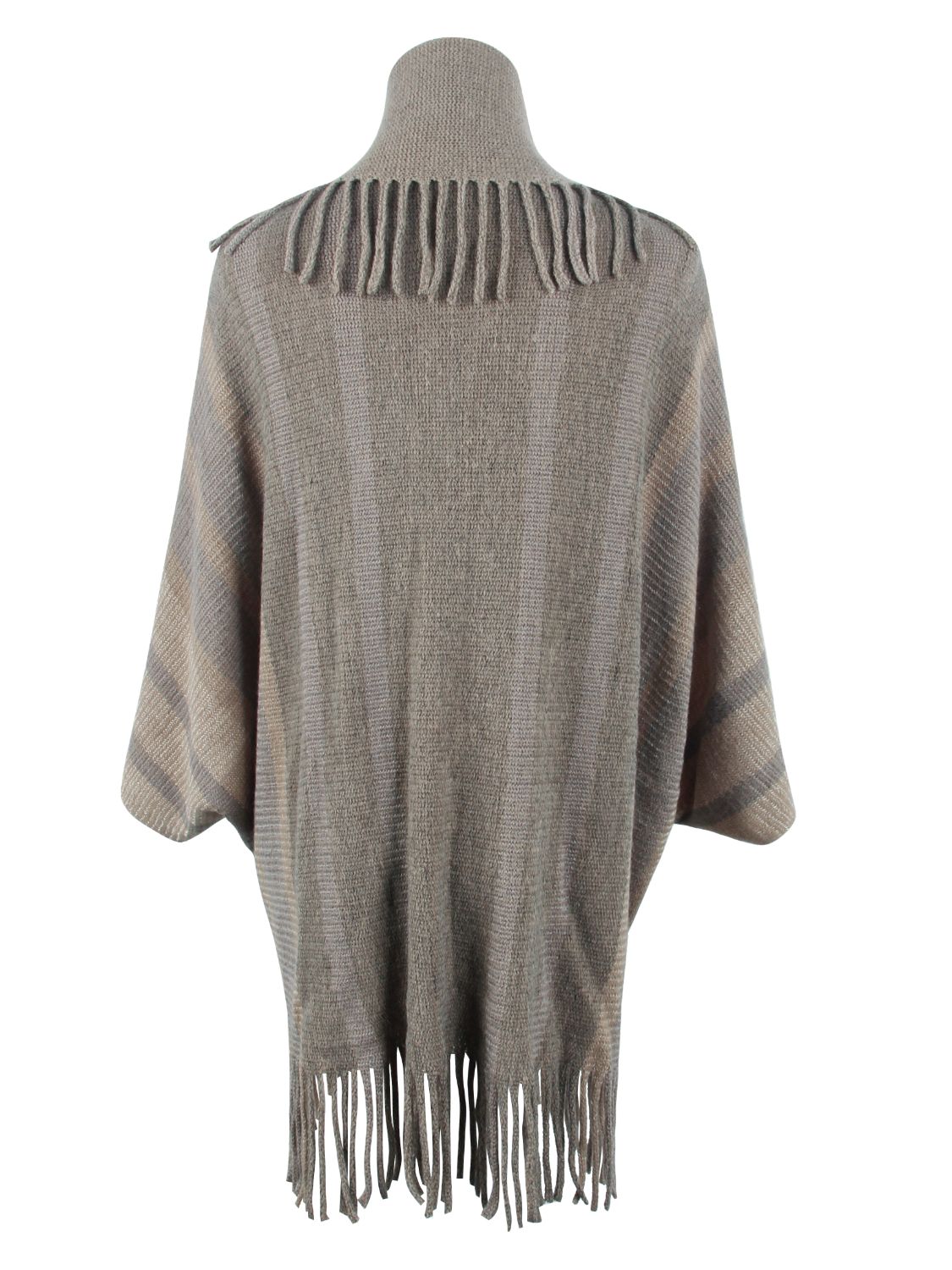 Monah Paloma 100% Polyester Pretty-n-Plush Fringe Detail Open Front Poncho (Multicolor)