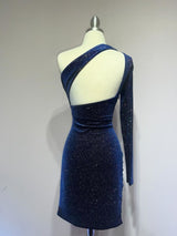 Asymmetrical dress with a long sleeve - treasures-4-u-2-day