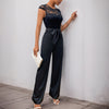 Lace Stitching Sleeveless Jumpsuit High Waist