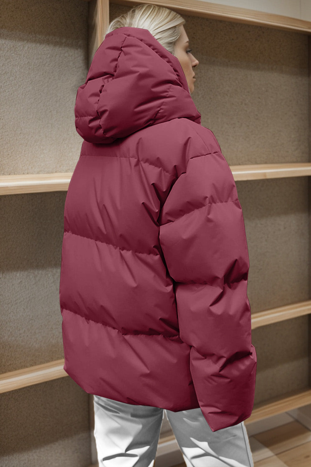 Our Best 100% Polyester Deluxe Comfy Cozy Thermal Plus Zip-Up Hooded Puffer Jacket (Multicolor)