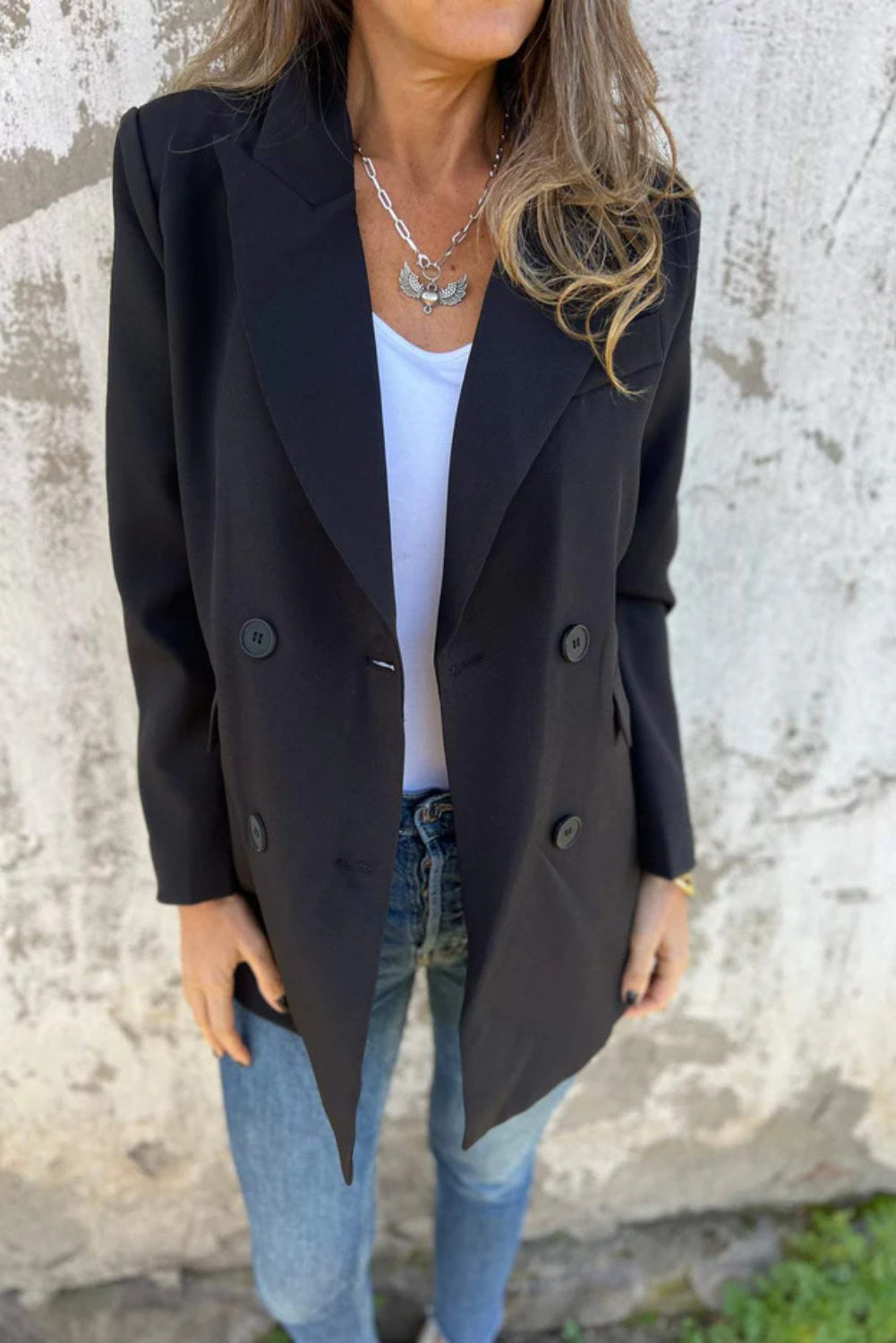 Full Size Collared Neck Long Sleeve Blazer