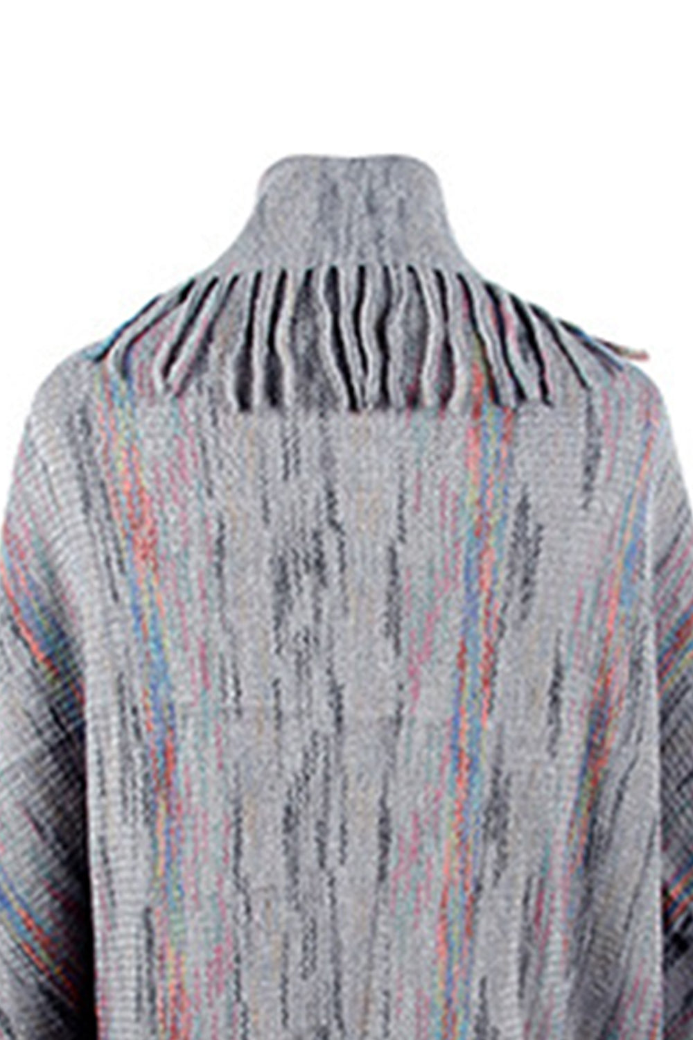 Monah Paloma 100% Polyester Pretty-n-Plush Fringe Detail Pattern Print Poncho (Multicolor)