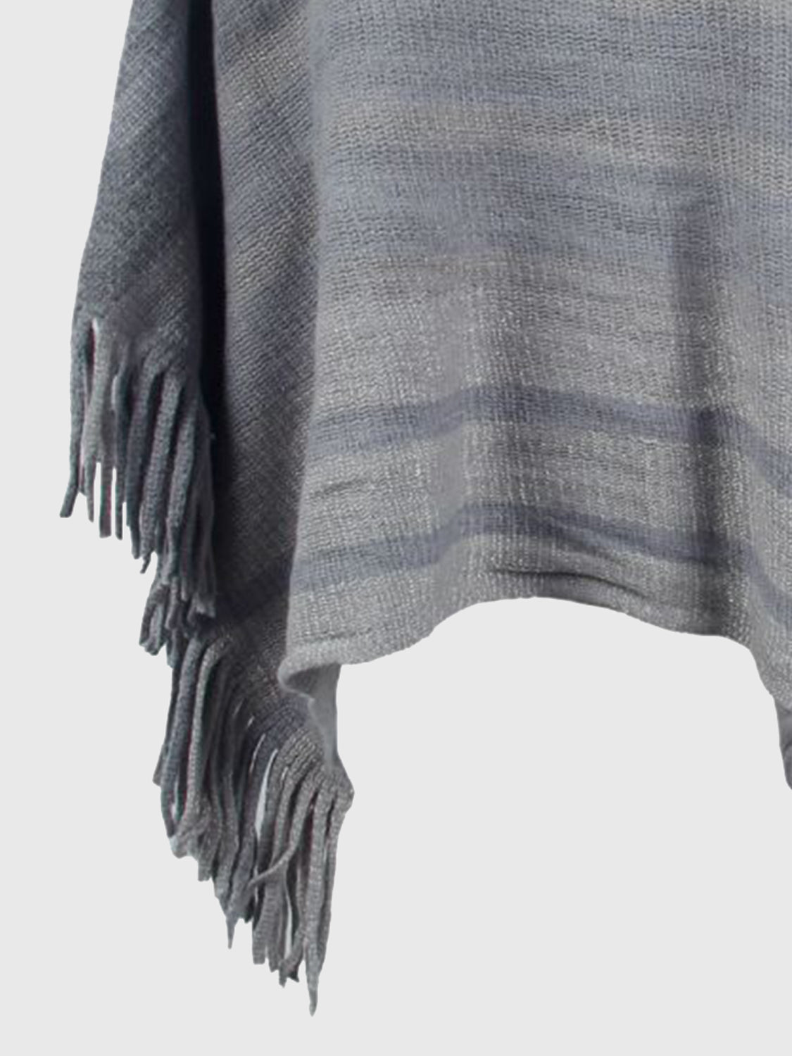 Monah Paloma 100% Polyester Pretty-n-Plush Stripe Boat Neck Fringe Detail Poncho (Multicolor)