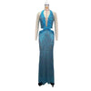 Blue Sequined Slimming Party Stage Host Mermaid Gown