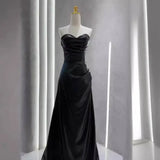 Burgundy Leather Skirt Evening Gown with Sleeves