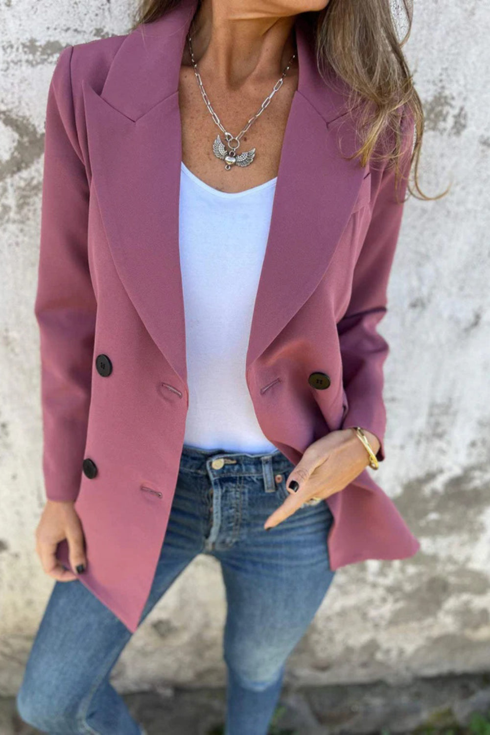 Full Size Collared Neck Long Sleeve Blazer