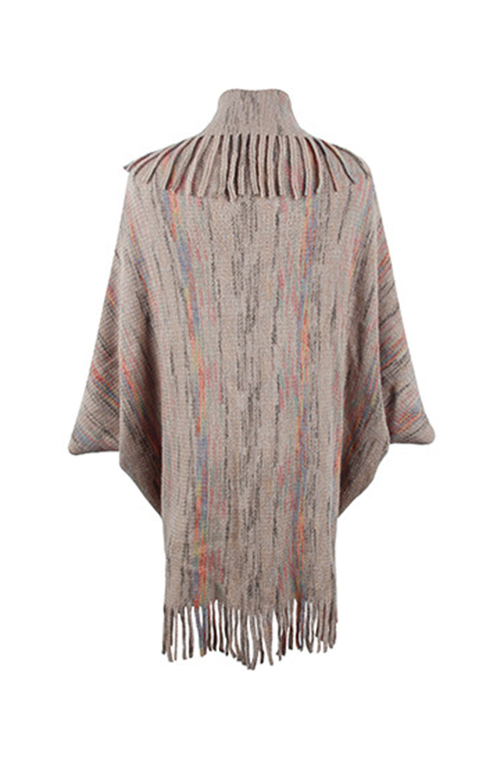 Monah Paloma 100% Polyester Pretty-n-Plush Fringe Detail Pattern Print Poncho (Multicolor)