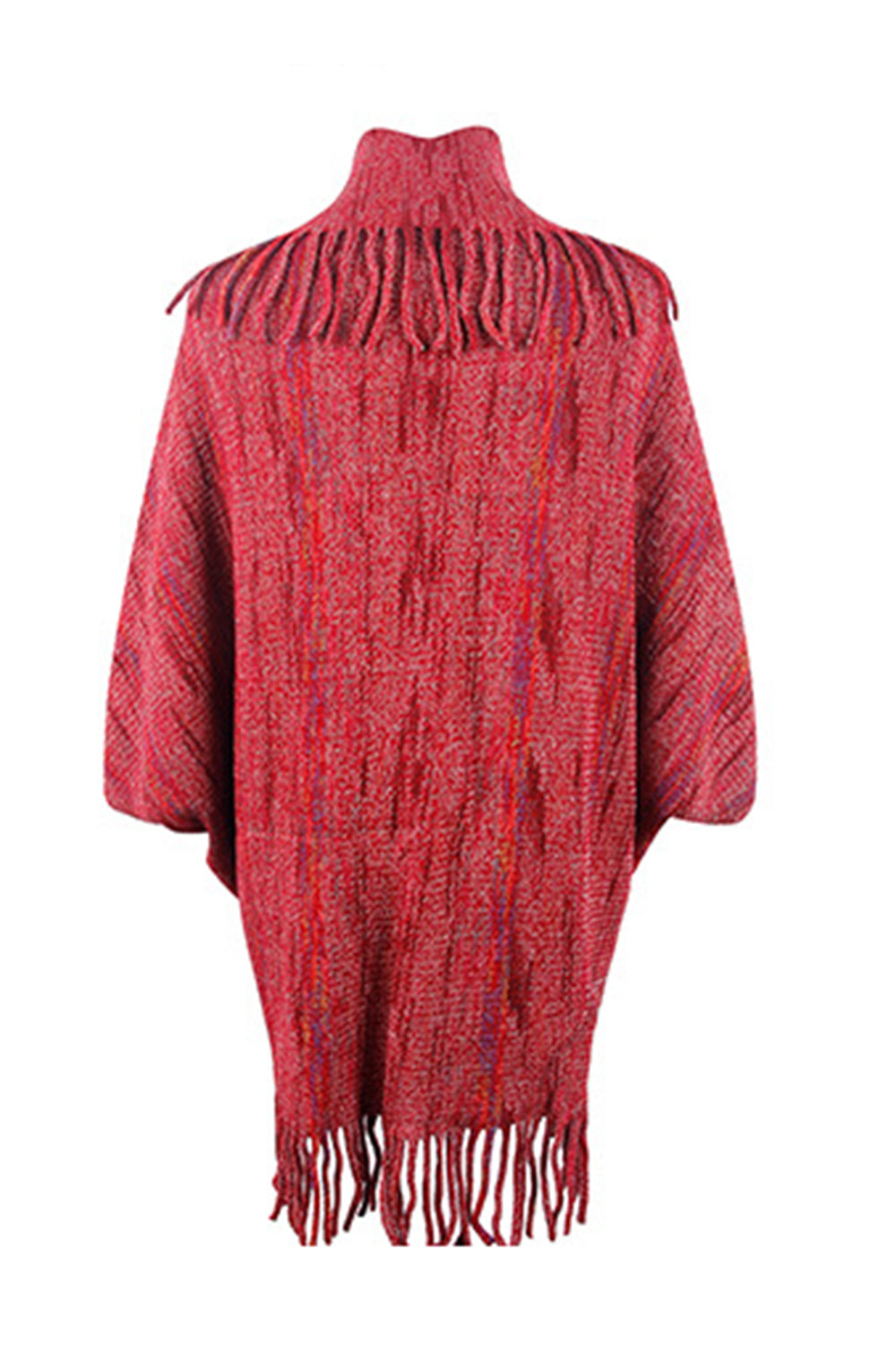 Monah Paloma 100% Polyester Pretty-n-Plush Fringe Detail Pattern Print Poncho (Multicolor)