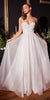 Ladivine CD253W Long Glitter Flocked Bridal Gown with Slit