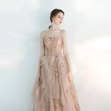 Champagne Tulle Toast Dress Female Wedding Gown