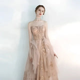 Champagne Tulle Toast Dress Female Wedding Gown