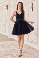 Sequin Beaded A-Line Short Dress - treasures-4-u-2-day