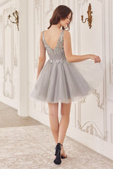 Sequin Beaded A-Line Short Dress - treasures-4-u-2-day