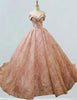 Women's Off-Shoulder Lace Ball Gown | Elegant Evening & Prom Dress