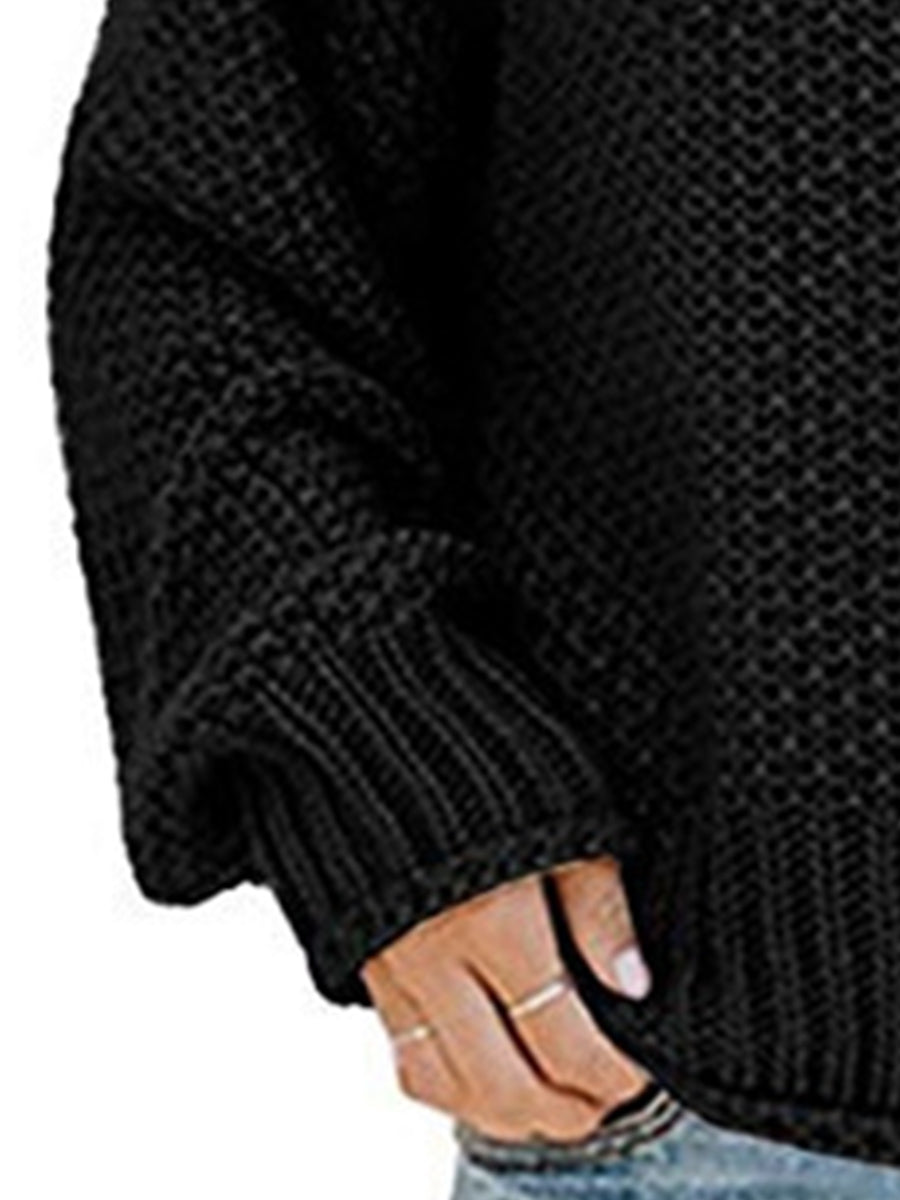 Our Best Polyester Blend Deluxe Cable Knit Turtleneck Dropped Shoulder Sweater (Multicolor)