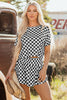 Luxury Checkerboard T Shirt and High Waist Skorts 2 Piece Outfit - treasures-4-u-2-day