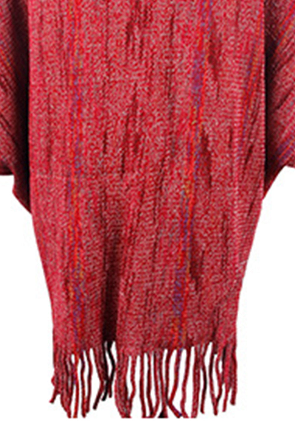 Monah Paloma 100% Polyester Pretty-n-Plush Fringe Detail Pattern Print Poncho (Multicolor)