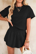 Luxury Cropped Tee and Ruffle High Waist Skort Set - treasures-4-u-2-day