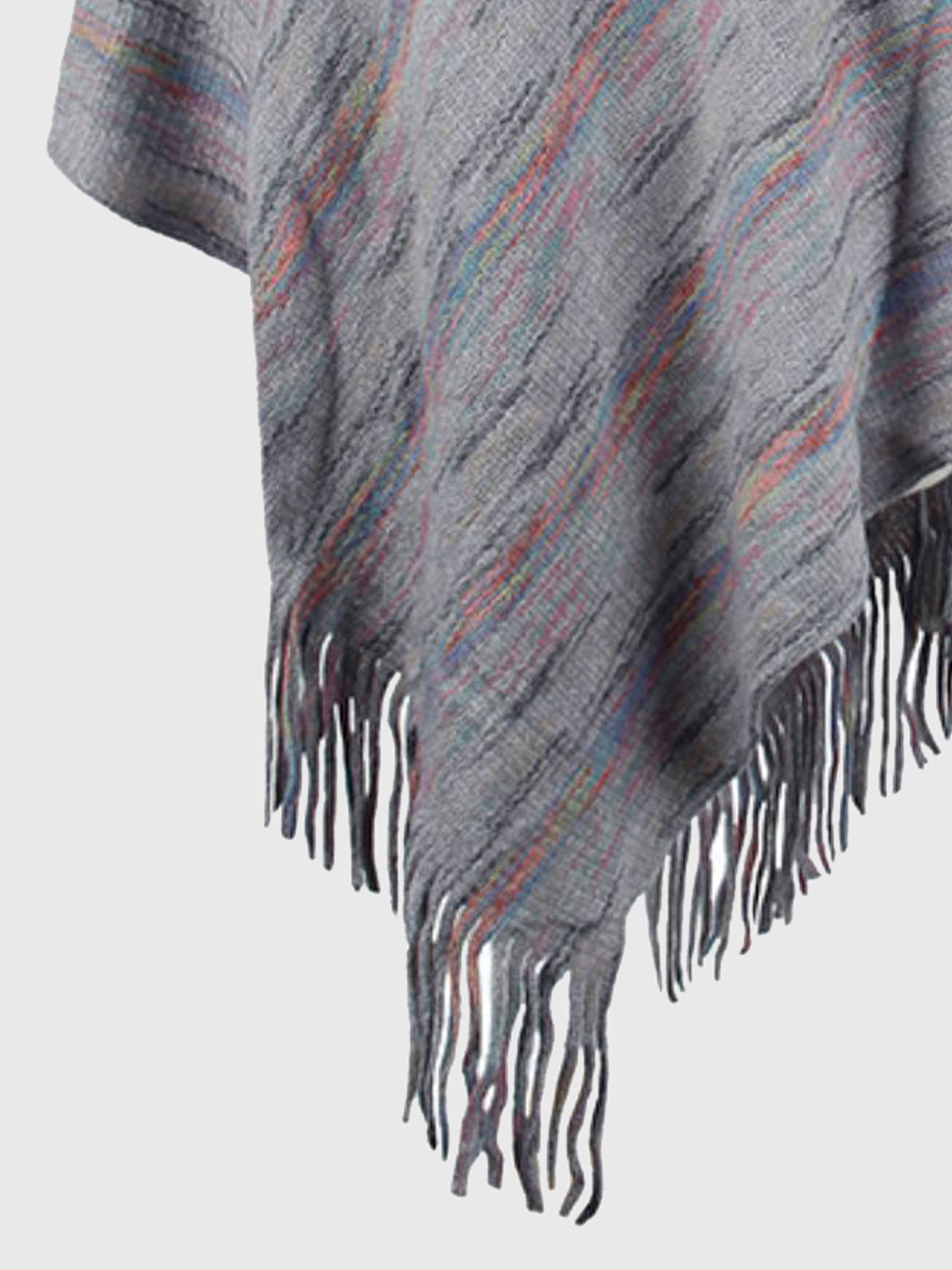 Monah Paloma 100% Polyester Pretty-n-Plush Fringe Hem Hooded Poncho (Multicolor)