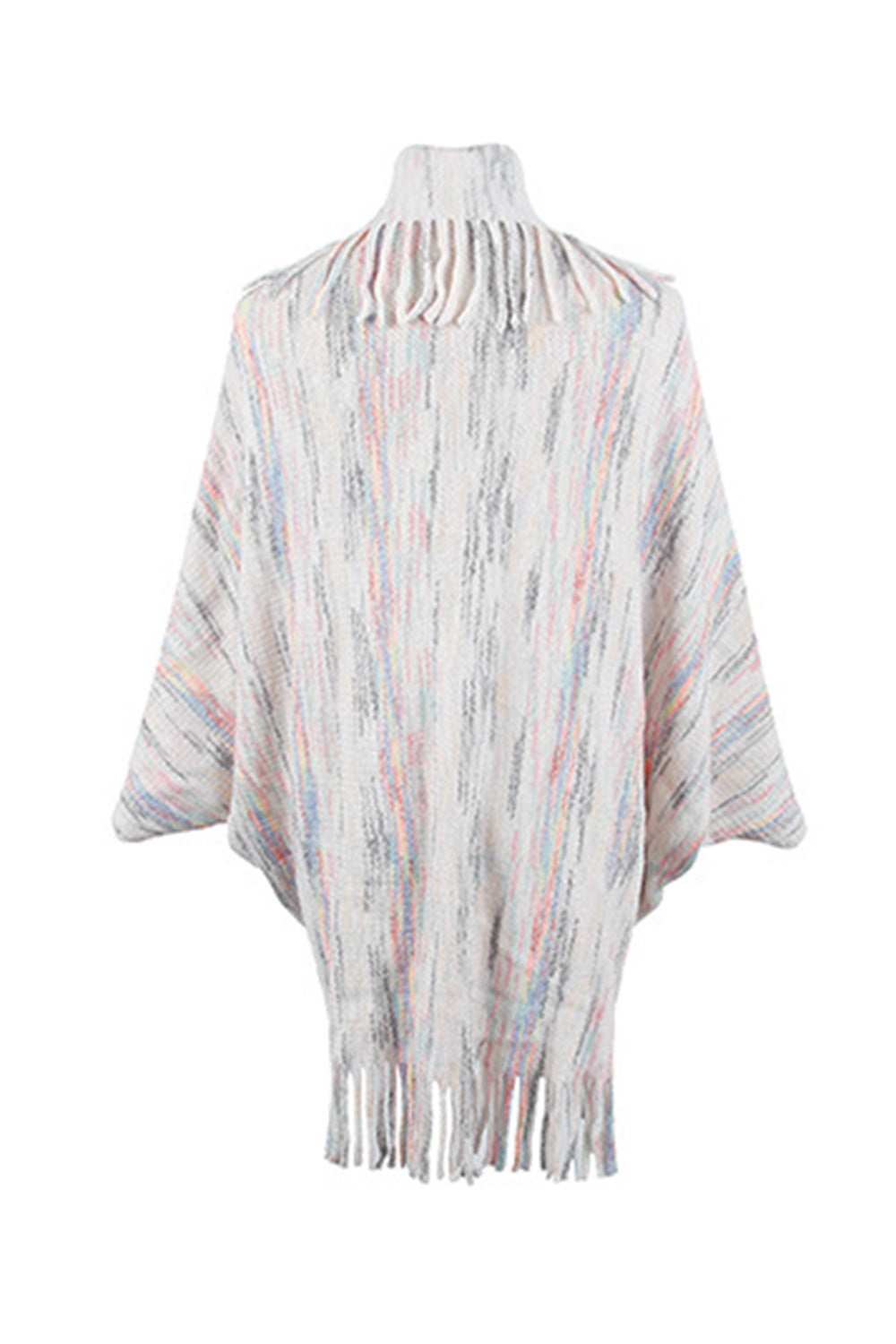 Monah Paloma 100% Polyester Pretty-n-Plush Fringe Detail Pattern Print Poncho (Multicolor)