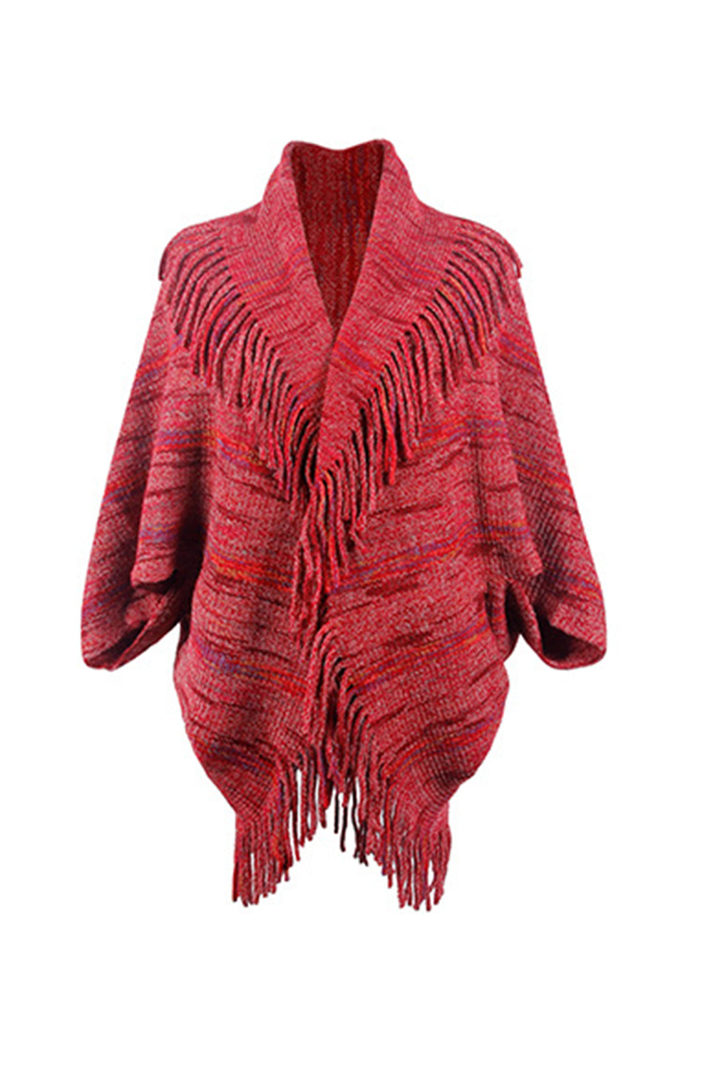 Monah Paloma 100% Polyester Pretty-n-Plush Fringe Detail Pattern Print Poncho (Multicolor)