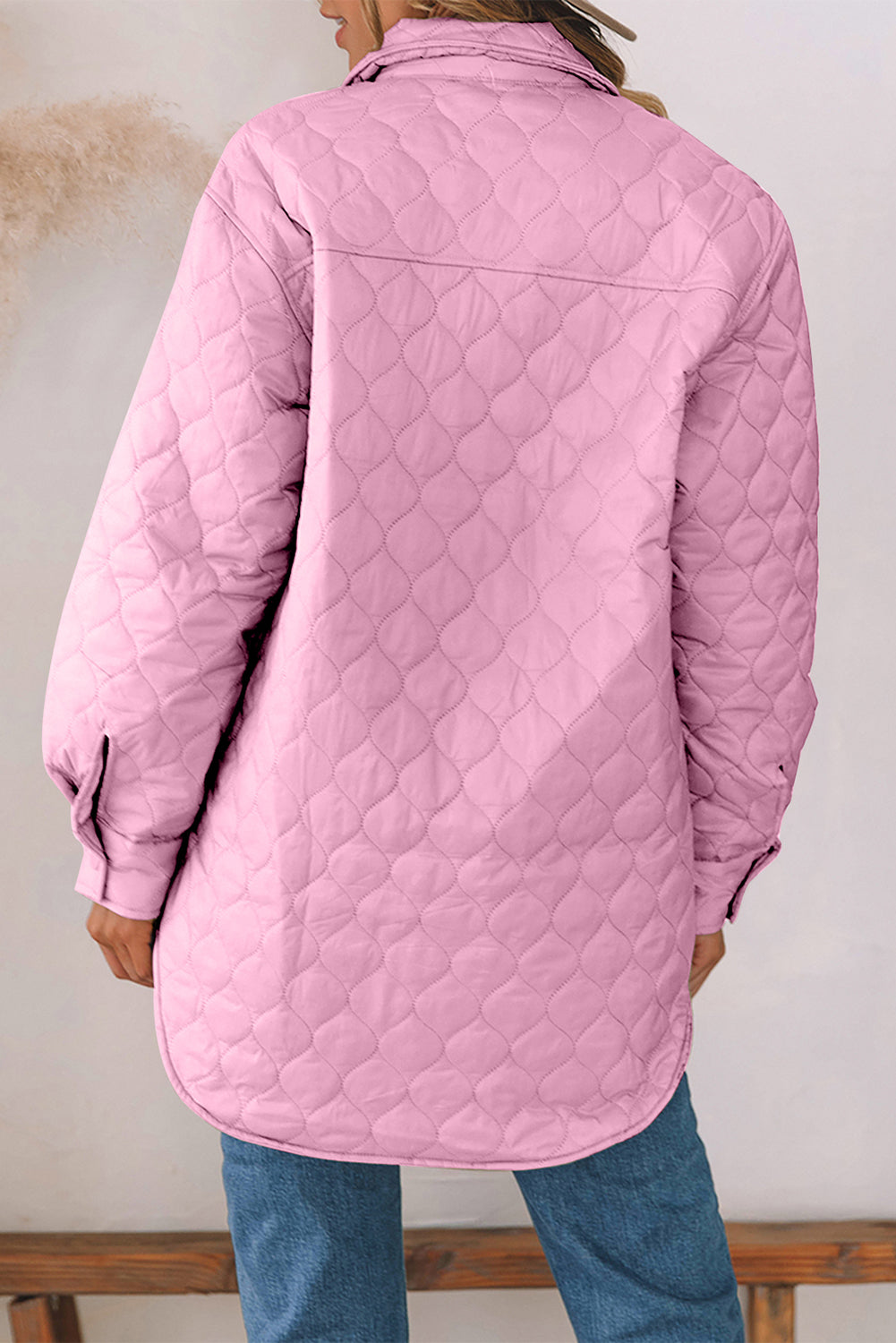 Our Best 100% Nylon Snap Down Collared Cushy Comfort Quilted Detail Winter Coat (Multicolor)