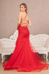 Asymmetric Glitter Mesh Mermaid Dress w/ Mesh Layered Tail - treasures-4-u-2-day