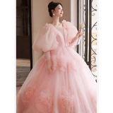 High End Banquet Style Host Floral Tulle Gown